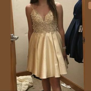 Junior Beaded Detail Bodice fit and flare Dress